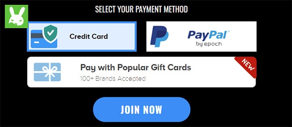 Team skeet screenshot payment page pay methods